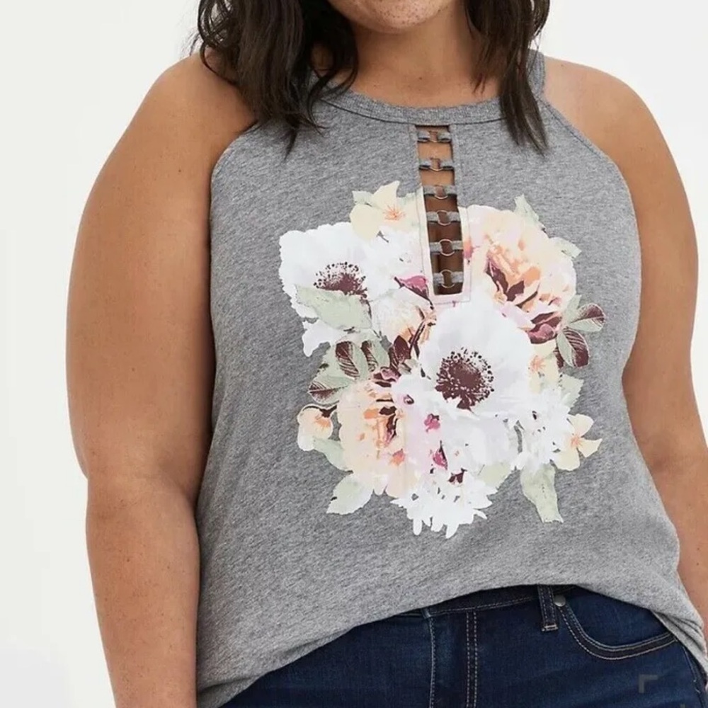Torrid Floral Bloom Graphic Tank Top